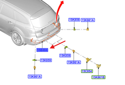wiązka czujników parkowania Focus Mk3 FL kombi 1883383 F1ET-15K868-BKD