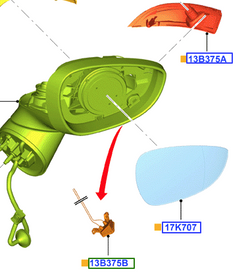 lusterko zewnętrzne lewe Ford Fiesta MK6 OE: 2104890 C1BB-17683-FD
