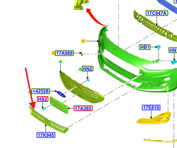 kratka zderzaka przedniego Ford Focus Mk4 2532977 NX7B17K945AA