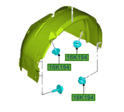 klip mocowania nadkola, zaczep, kołek rozprężny Ford 1738233