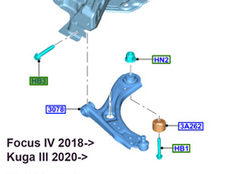 śruba wahacza przedniego - przednia Ford Focus Mk4 OE: 2216592