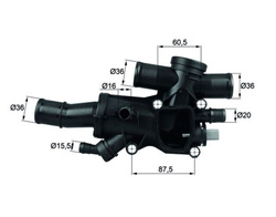 termostat z obudową Ford 2.0 TDCI DW10 - MAHLE #1373385 