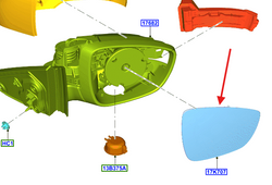 wkład lusterka lewy Focus Mk4 2516342 JX7B-17K741-LA