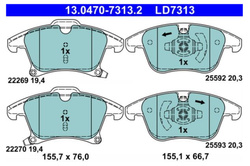 klocki hamulcowe Mondeo Mk5 ✩ S-Max ✩ Galaxy - kpl. przód - ATE
