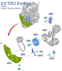 pasek napędowy osprzętu silnika Ford 2.0 EcoBlue TDCI OE: 2751835 ®