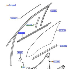 uszczelka szyby drzwi chrom Ford S-Max Galaxy OE: 1742029 PRZÓD prawy