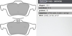 klocki hamulcowe Delphi kpl. tył LP1958 Ford C-Max Focus Kuga Connect