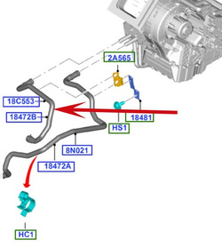 przewód nagrzewnicy - Ford Focus MK3 C-Max 1.6 TiVCT ® 1890776