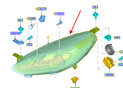 reflektor projekcyjny LED prawy Fiesta Mk7 2466162 L1BB-13100-CD