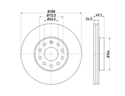 tarcze hamulcowe Ford Transit Connect MK3 15" przód Hella 288 mm