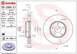 tarcze hamulcowe Ford Focus MK4 przód BREMBO Ø 282 mm