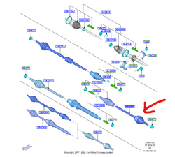 przegub napędowy zewnętrzny lewy Fiesta Mk7 1.5 TDCI 2118141 2403038