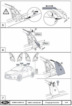 bagażnik dachowy Focus Mk3 sedan belki poprzeczne - 1727570 SKASOWANY
