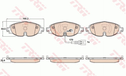 klocki hamulcowe Ford Transit Connect MK3 16" przód TRW #2614208