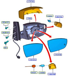 lusterko zewnętrzne Ford C-Max / Grand C-max - Lewe #2002854