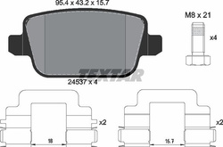 klocki hamulcowe Mondeo / S-Max / Galaxy - kpl. tył Textar 2453703