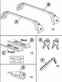 bagażnik dachowy Ford Mondeo Mk4 - belki poprzeczne ® 1724805