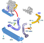 przewód / rura turbo-intercooler Ford 2.0 TDCI DW10F MPS6 OE: 2038246
