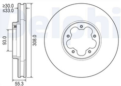 tarcze hamulcowe Ford Transit 2014- 2019- przód 308/33 mm #2171541