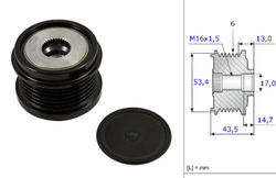 sprzęgło alternatora INA Ford 1,5 1,6 2,0 TDCI  DW10C