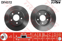 tarcze hamulcowe TRW DF4372 - tył 265mm