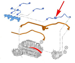 przewód dostawy paliwa pompa➝listwa Ford 2.0 TDCI DW10F 2054493 ® 2500247