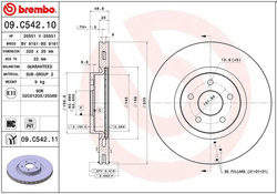 tarcze hamulcowe Focus ST Kuga II Transit Connect przód Brembo 320 mm