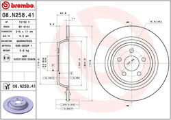 tacza hamulcowa Ford S-Max Galaxy Edge - kpl. tył Brembo