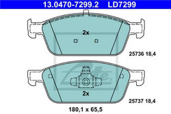 klocki hamulcowe Focus 3 Kuga Connect przód ATE Ceramic 13.0470-7299.2