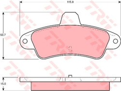 klocki hamulcowe TRW - tył kpl. Ford Cougar, Mondeo MK1 MK2 #1500667