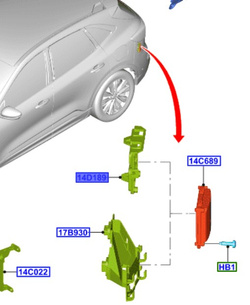 wspornik modułu martwego pola Kuga Mk3 prawy 2510227