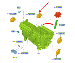 silnik sterowania temperaturą nawiewu Ford 2168016 GS7H-19E616-AA