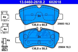 klocki hamulcowe Ford Transit Tourneo Custom - tył ATE 13.0460-2618.2