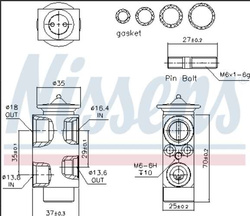 zawór rozprężny klimatyzacji Ford C-Max Focus MK3 #1720823 Nissens