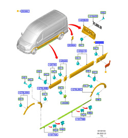 listwa boczna nadwozia PRAWA tył Ford Transit długi 2014-2019 #1854492