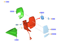 lusterko prawe Ford Transit Custom 2018-> BLIS + CTA #2623569 BLIC
