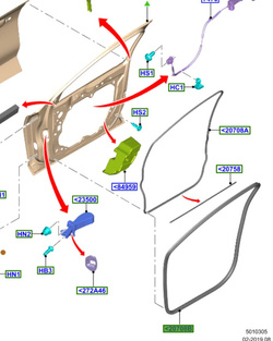 uszczelka wnęki drzwi przednich Ford Focus MK4 - oryginał 2438841