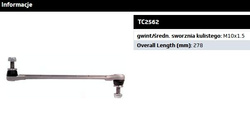 łącznik stabilizatora B-Max EcoSport Fiesta Puma Ka+ Courier TC2562