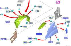osłona nadkola prawa Transit 2014- 2019- OE: 1864447, BK31-16F572-BE