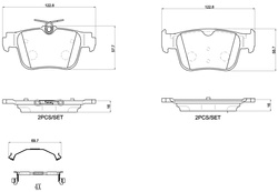klocki hamulcowe Ford Transit Connect MK3 16" tył Brembo #2614214
