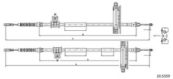 linka hamulca ręcznego Ford Focus Mk1 - Cofle # 1253159