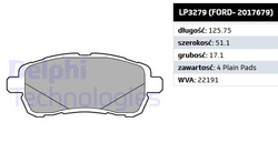 klocki hamulcowe Ford Ka - kpl. przód - Delphi LP2306