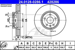 tarcze hamulcowe Ford Mondeo Mk5 przód 300 mm - ATE 24.0128-0286.1