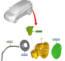 siłownik klapki wlewu paliwa Ford Mondeo mk4 S-Max Galaxy #1522345