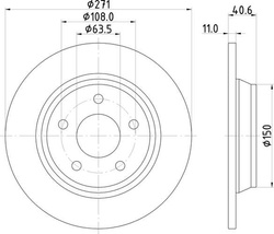 tarcze hamulcowe Ford Focus MK4, tył Ø271 mm Hella/PAGID