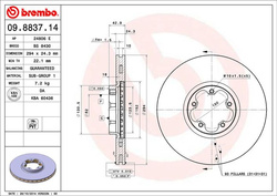 tarcze hamulcowe - RWD przód Brembo 09.8837.14
