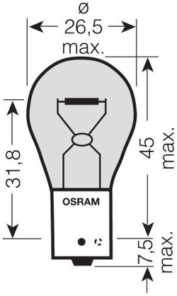 żarówka 1- włóknowa 12v 21W | PY21W OSRAM = Ford 2080249 =