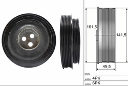 2.2 TDCI - koło pasowe wału korbowego  Ford Transit & Custom #1731716