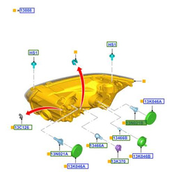reflektor Ford Transit TTG 2014- TTS 2019 - PRAWY ® 2639604 BK313D152B