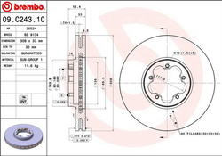 tarcze hamulcowe Ford Transit, Tourneo  Custom - przód 308 mm Brembo